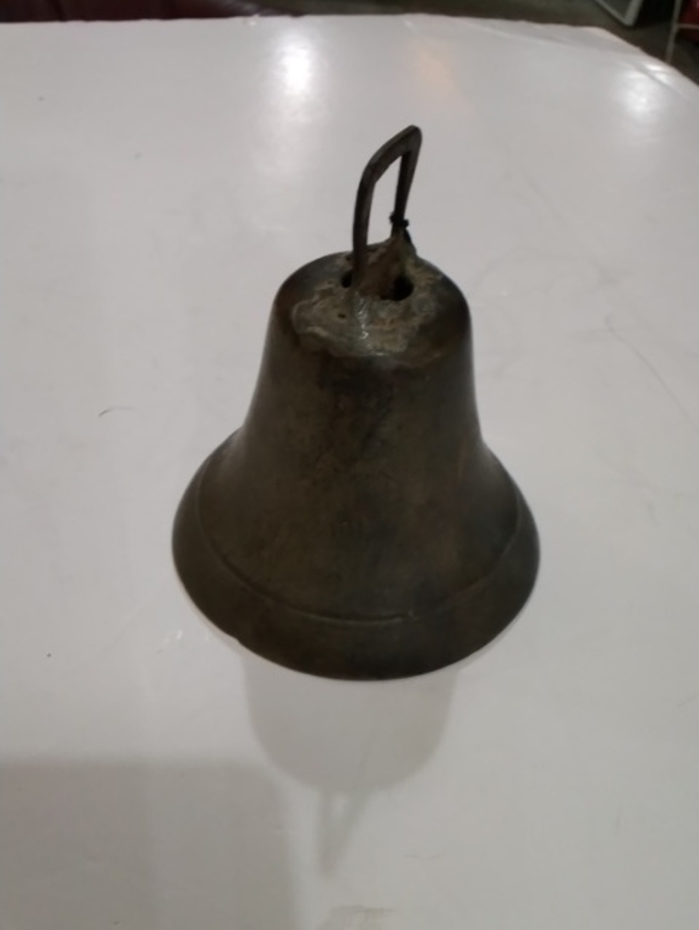 Antique-Style Brass Home Accent Bell in Aged Brown